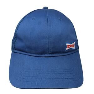 Sonic Snapback Trucker Hat Blue One Size Adjustable Mesh Back 6 Panel